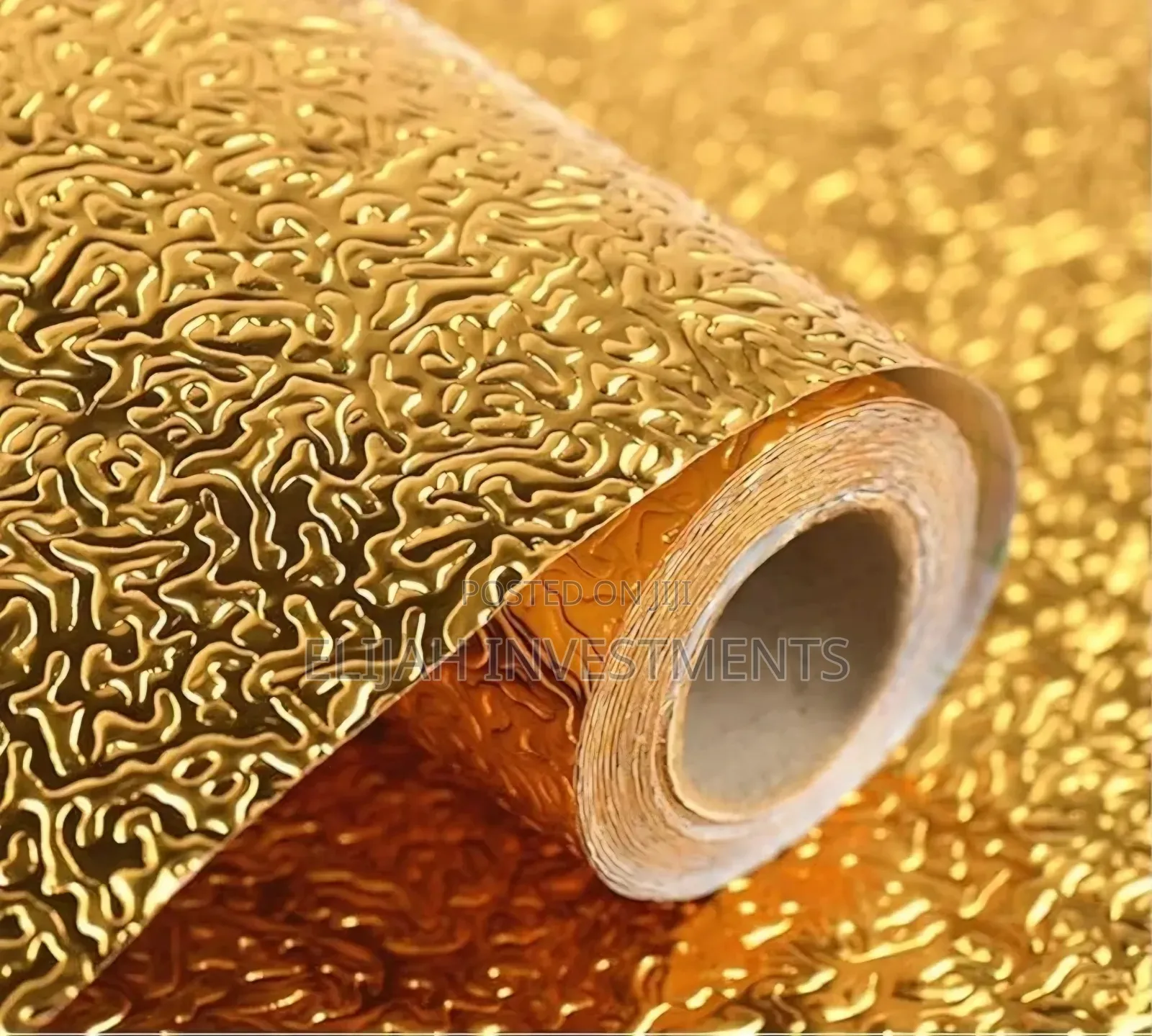 Gold-Textured, Self-Adhesive, Aluminum Foil Wallpaper