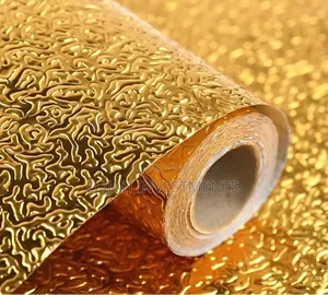 Gold-Textured, Self-Adhesive, Aluminum Foil Wallpaper