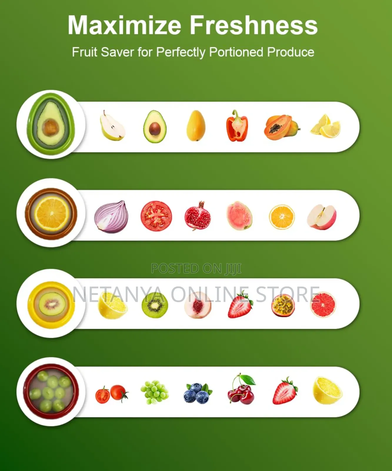 4pcs Silicone Fruit Pods