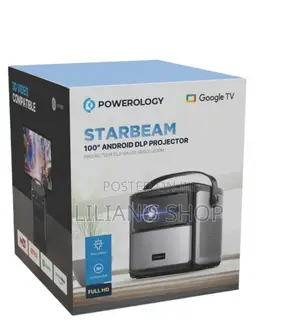 Powerology Starbeam 100" Google DLP Rechargeable Projector - Black