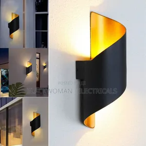 Metallic Outdoor and Indoor Wall Light in Warm Color