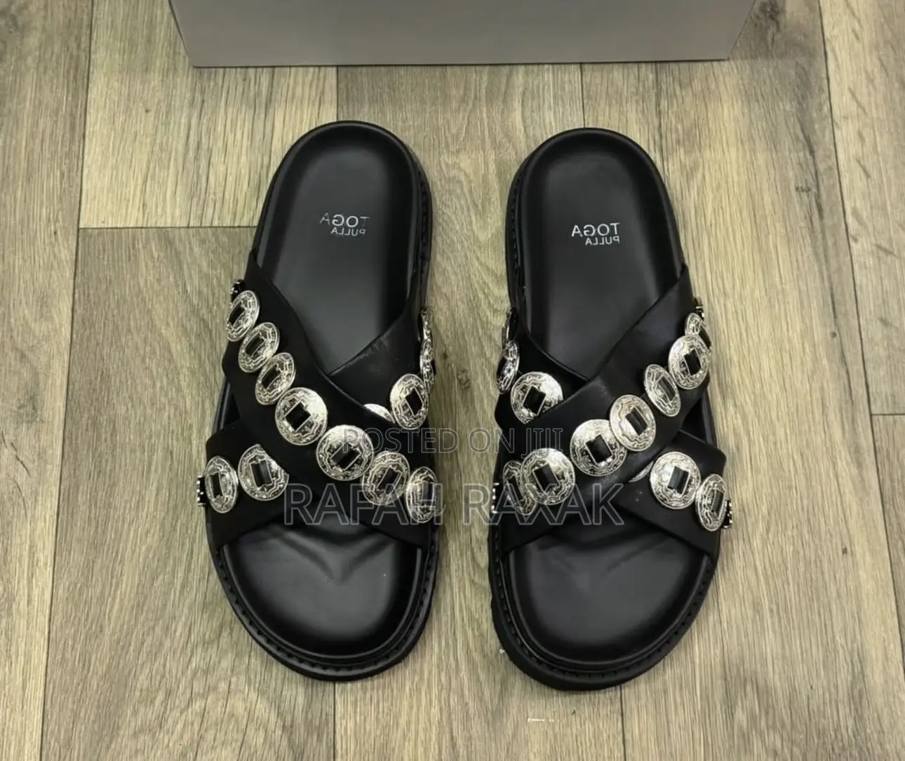 Original Men’S Toga Pulla Disc-embellished Cross Strap Cross Sandals