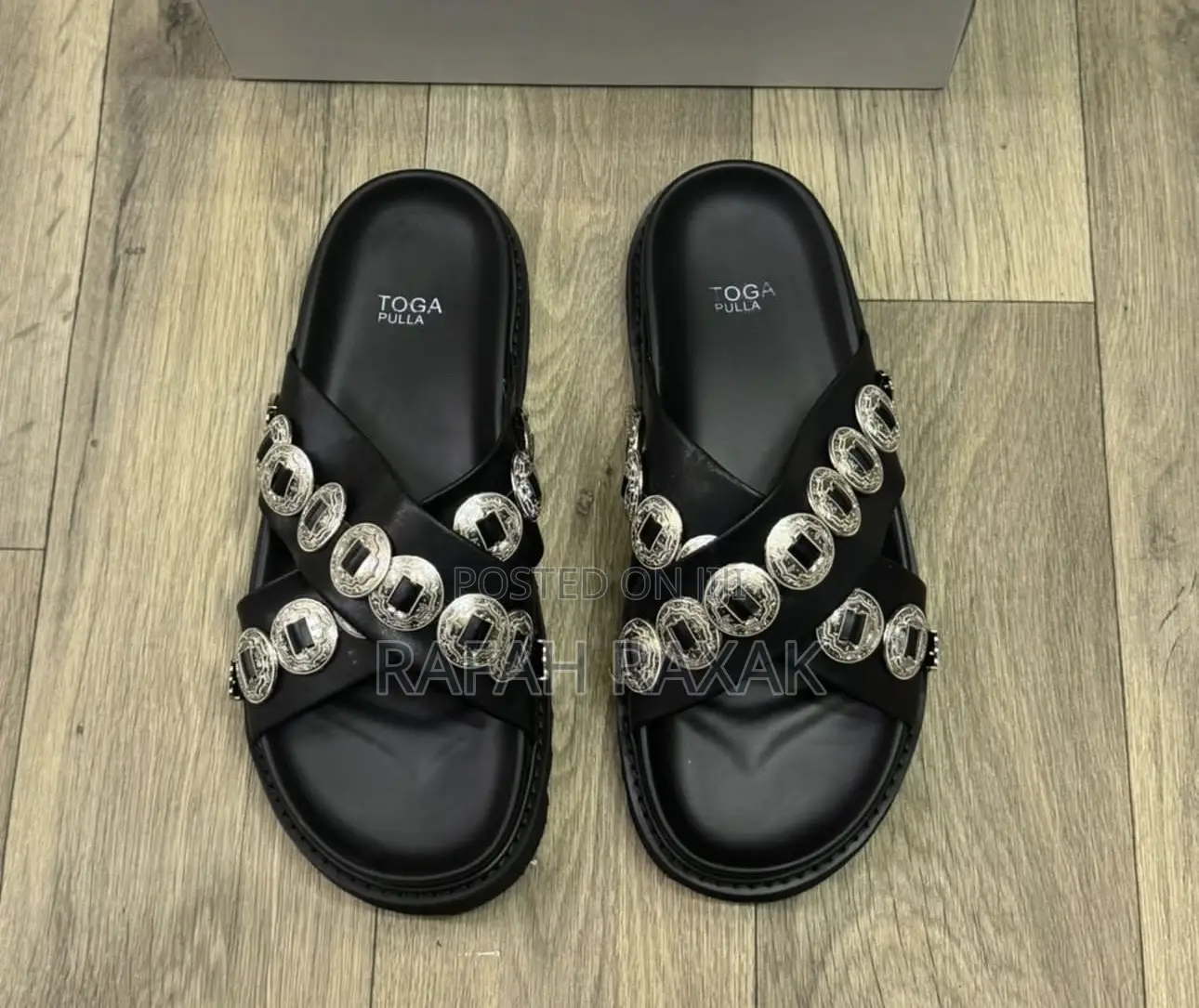 Original Men’S Toga Pulla Disc-embellished Cross Strap Cross Sandals