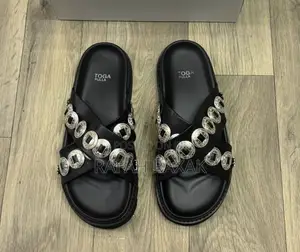 Original Men’S Toga Pulla Disc-embellished Cross Strap Cross Sandals