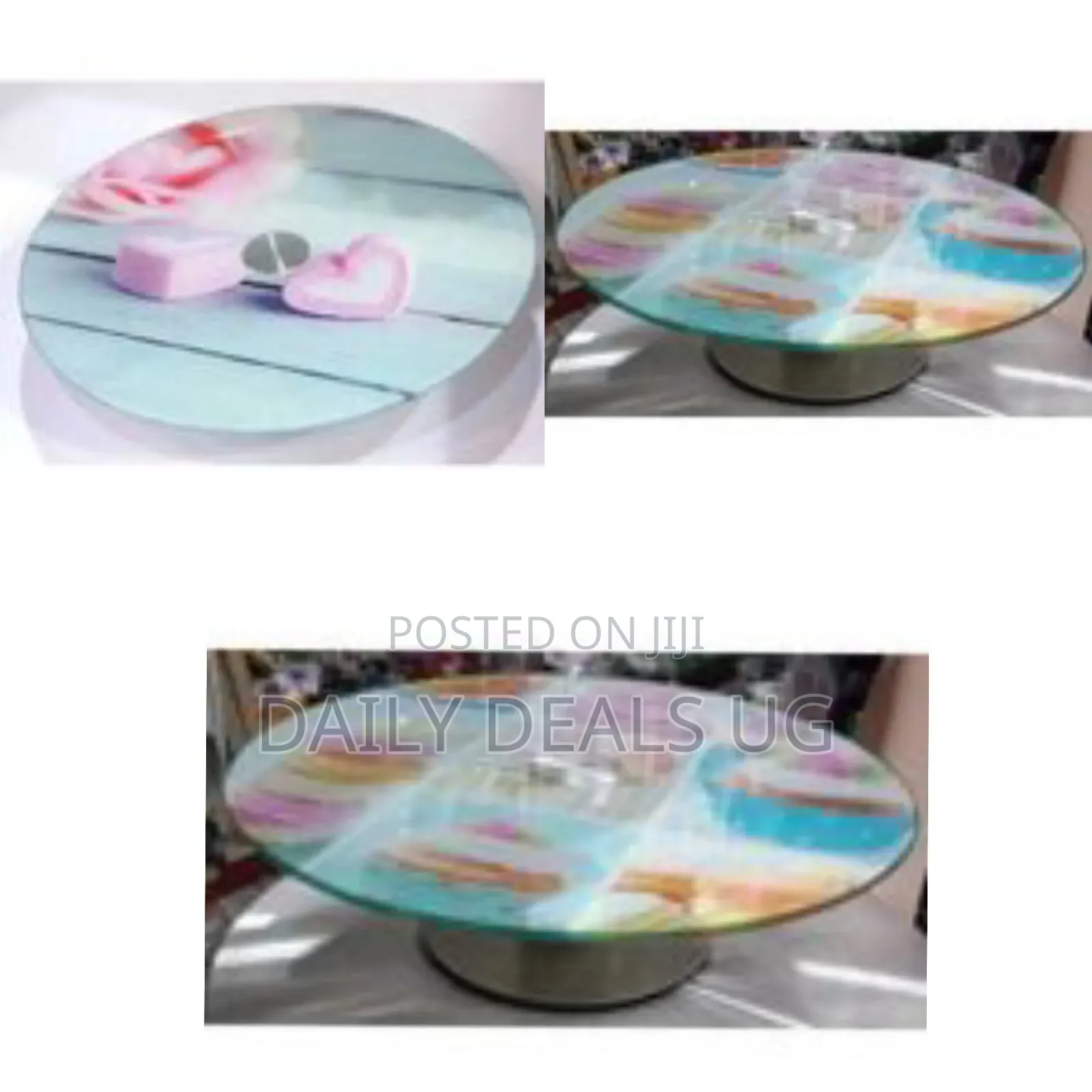 Mini Cake Turntable With Glass Top - Multicolor