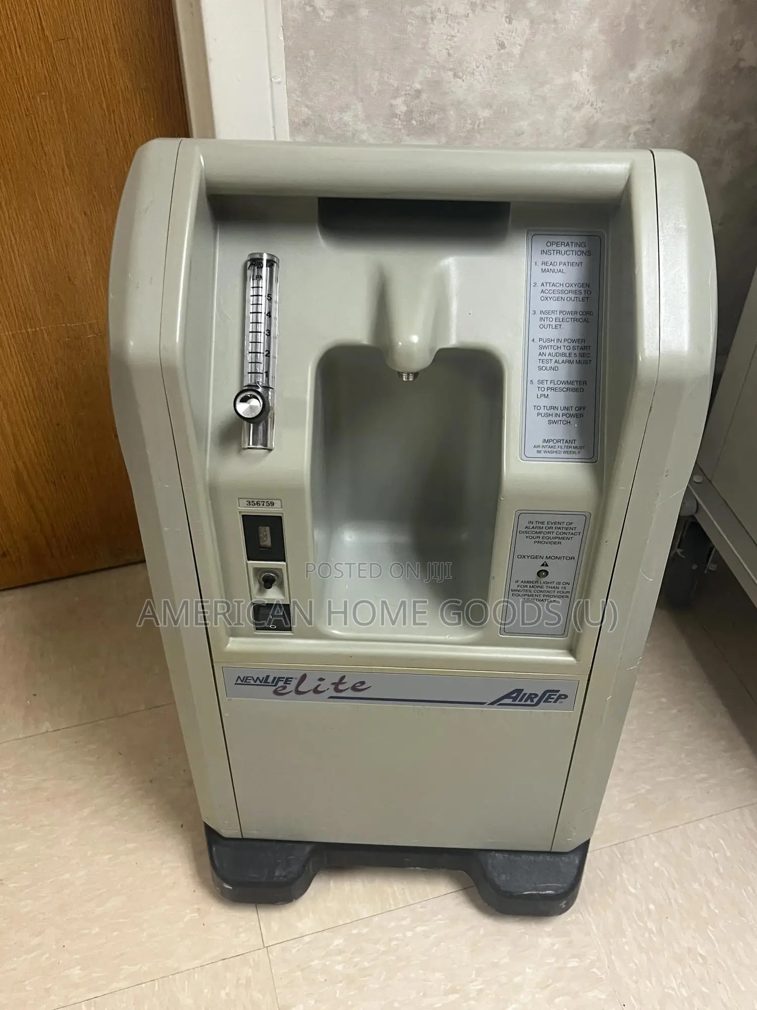 10 LPM Oxygen Concentrator Airsep Intensity 10. For Rent Per Week