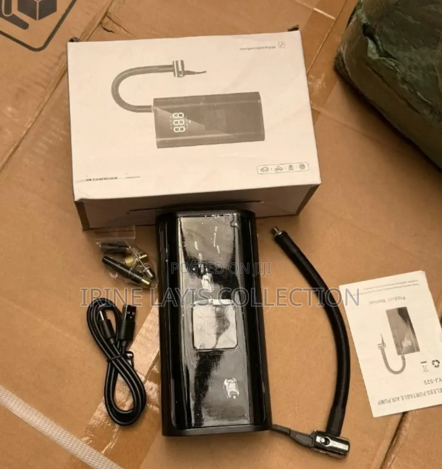 Portable, Cordless Electric Air Pump or Tire Inflator.
