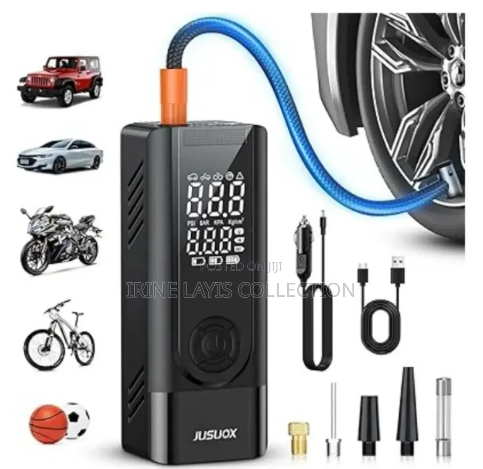 Portable, Cordless Electric Air Pump or Tire Inflator.