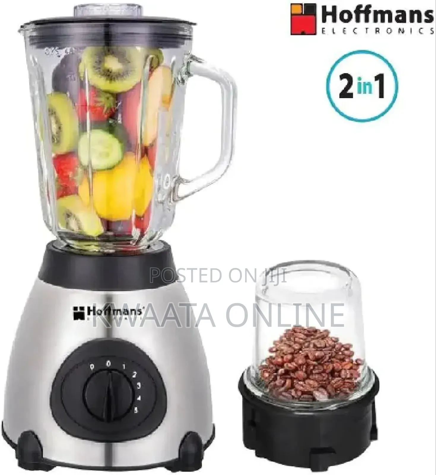 1.5l Hoffmans 800w 2 in 1 Blender High Speed Dry Grinder Hm-9209