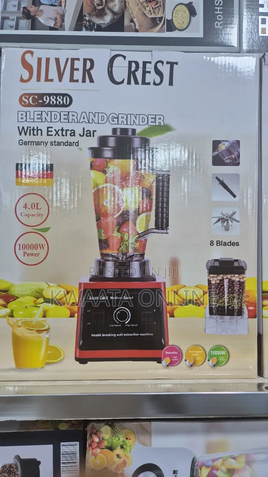 Silver Crest Commercial 4l Blender Grinder – 10000w Heavy-Duty