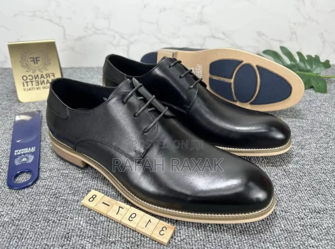 Men’S Black Franco Banetti Formal/Gentle Oxford Shoes