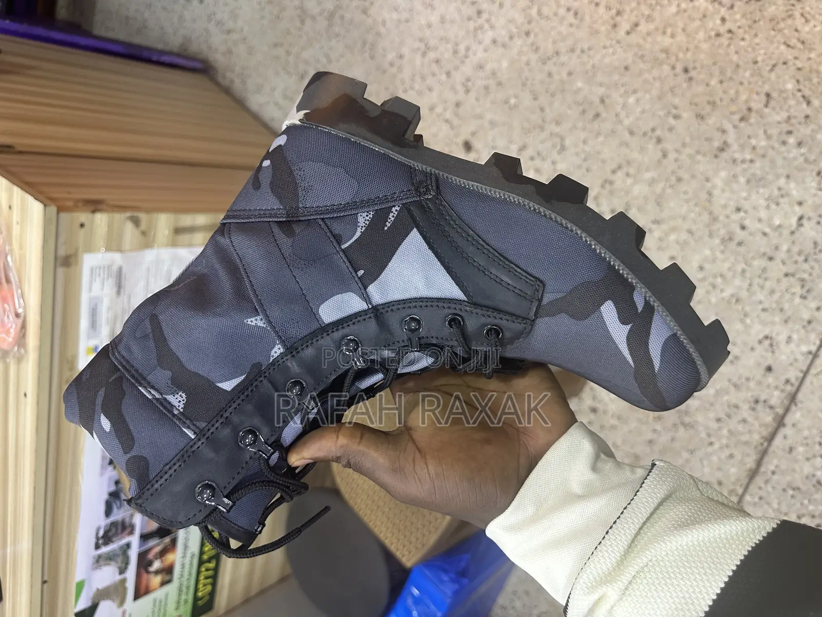 Original Men’S Blue Pattern Military Camouflage Tactical Desert Boots