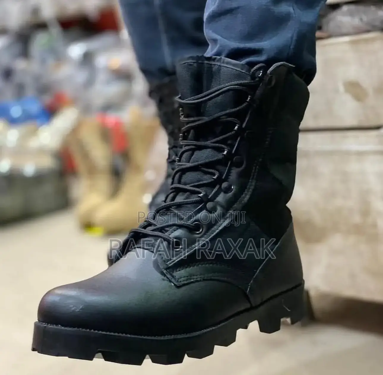 Men’S Siwar Black Military Tactical Desert Boots