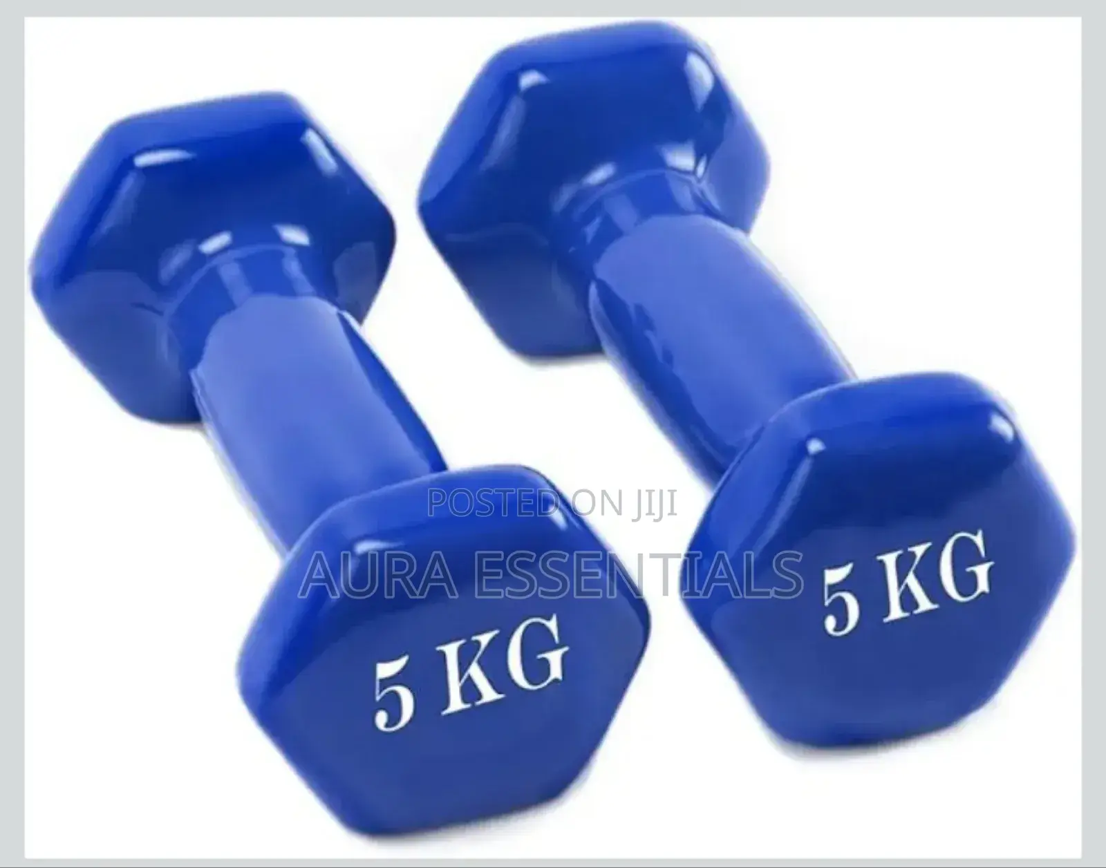 5kg 2 Pieces Double Dumbbells Vinyl Blue