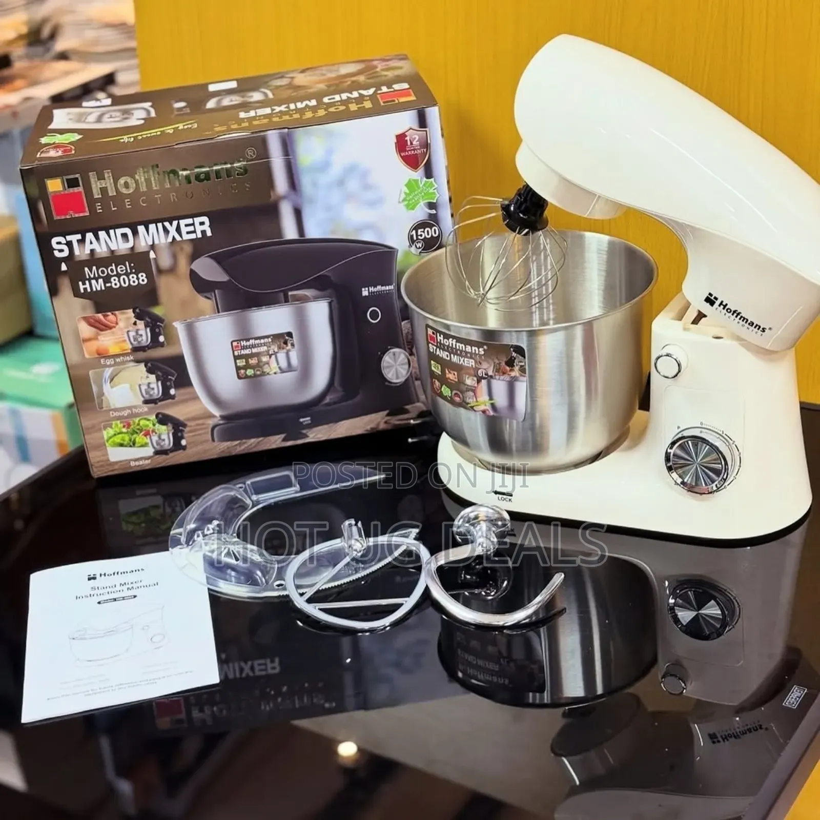 Hoffmans 6.0l Electronic Germany Stand Mixer Hm-8080 - White & Black