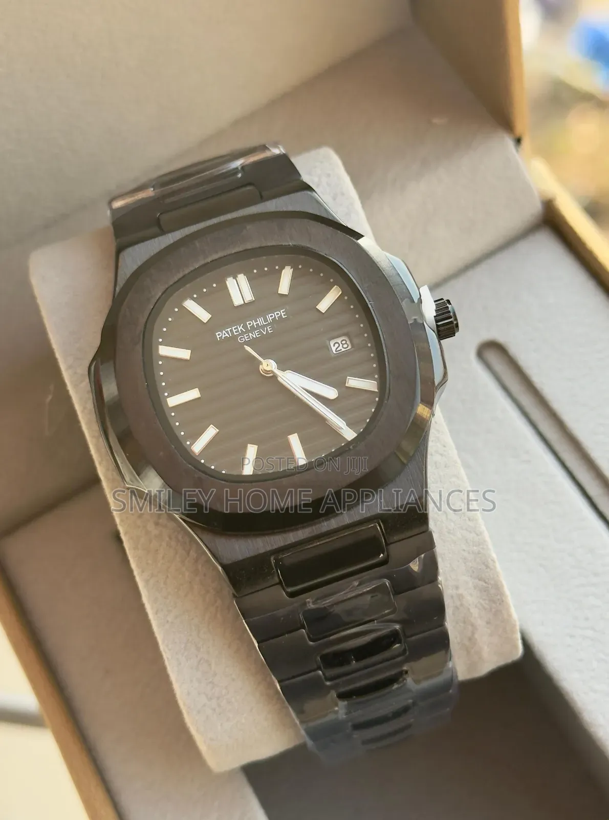 Patek Philippe Automatic Black Strapped Wrist Time Wear at 20% Discount