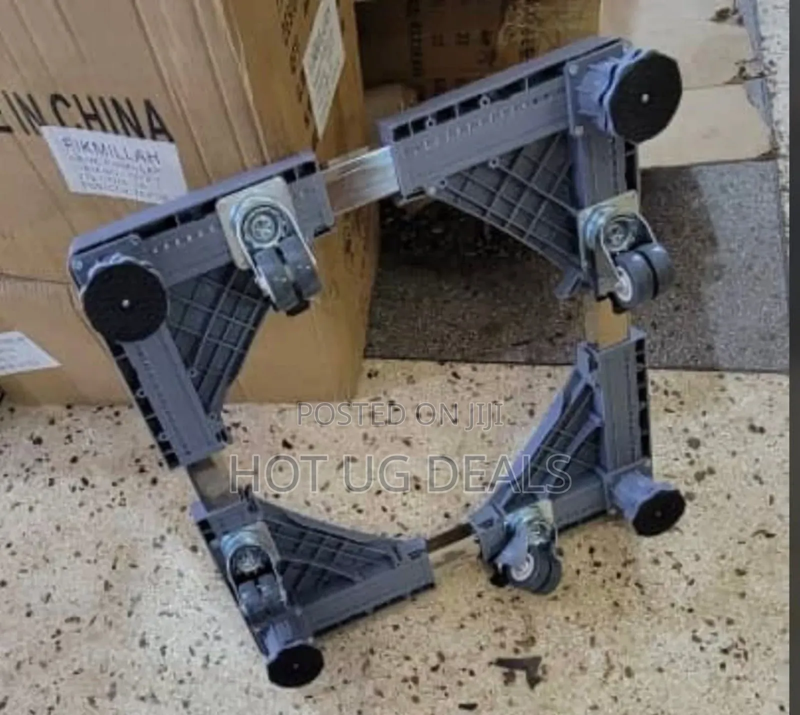 Adjustable Washing Machine And Fridge Stand Trolley 56*56cm