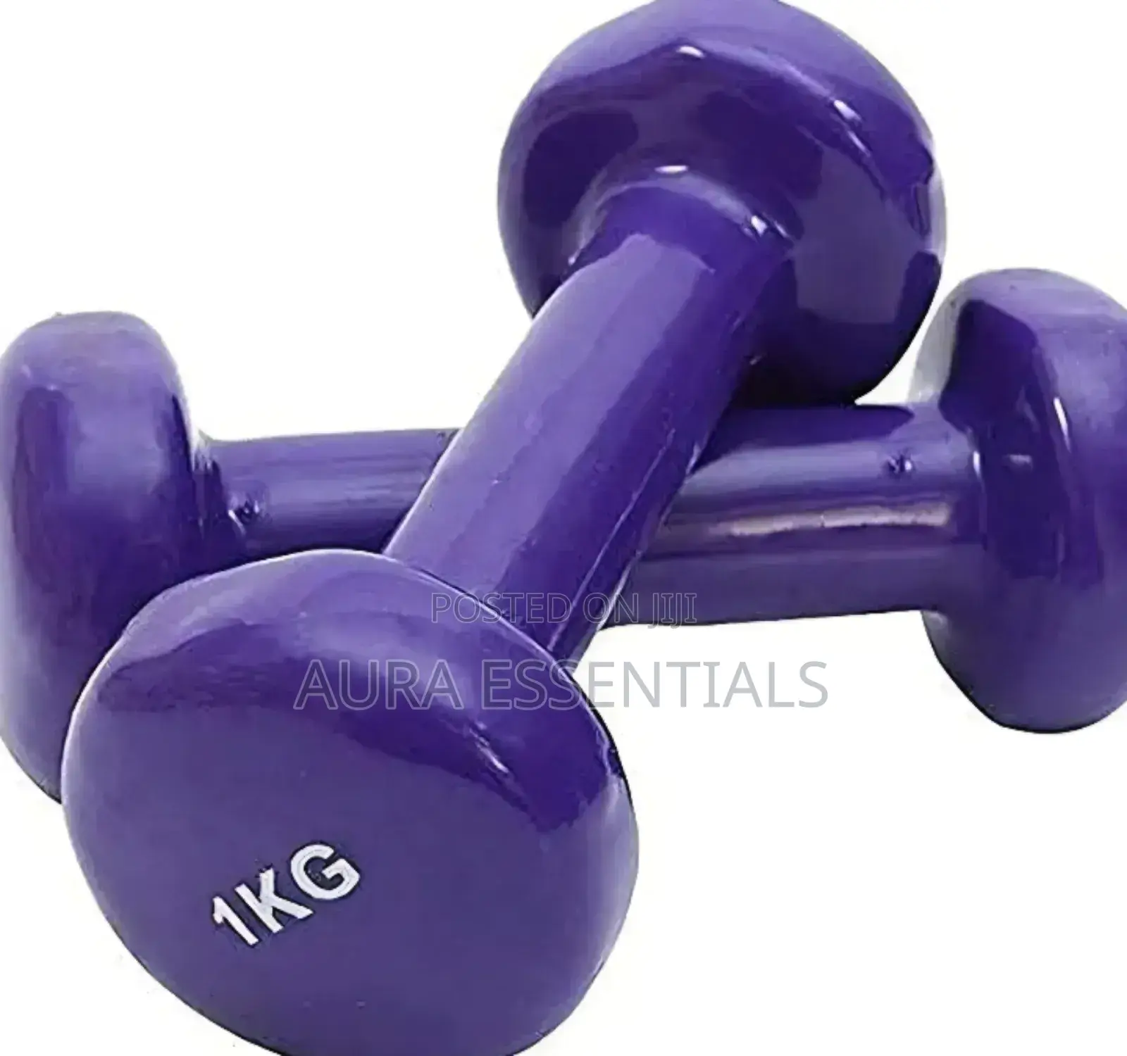 Pair of 1kg Purple Vinyl Dumbbells