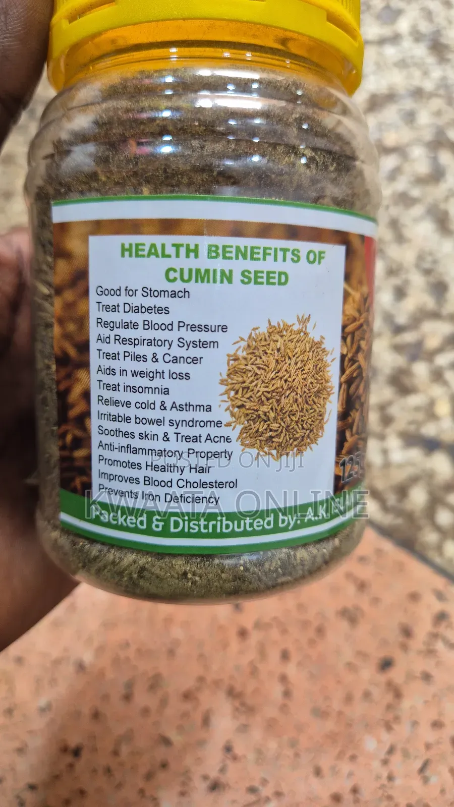 Cumin Seed Natural Whole Dietary Supplement Blood Pressure Suppressant