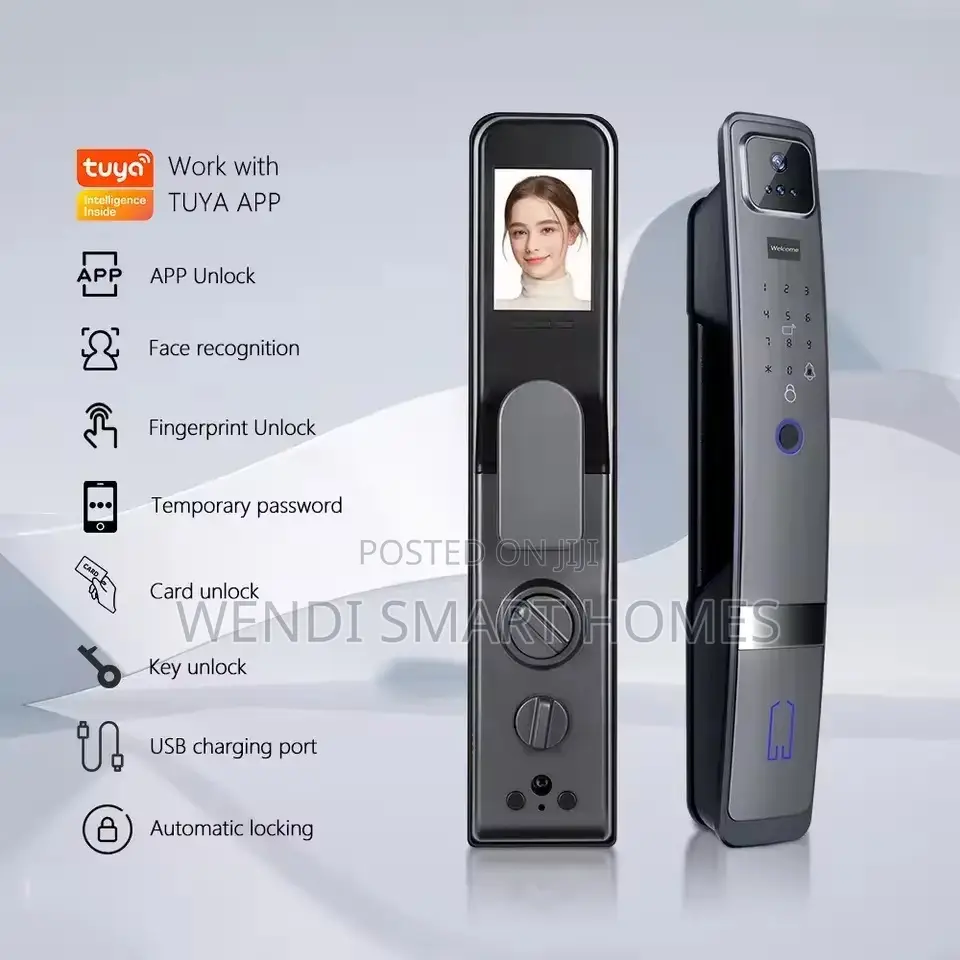 Palm Tuya Smart Door Lock With Camera, 3d Facial Recognition