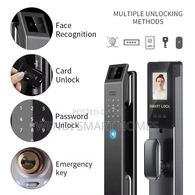 3d Face Id, Camera Fingerprint, Card, Password Tuya Smart Lock