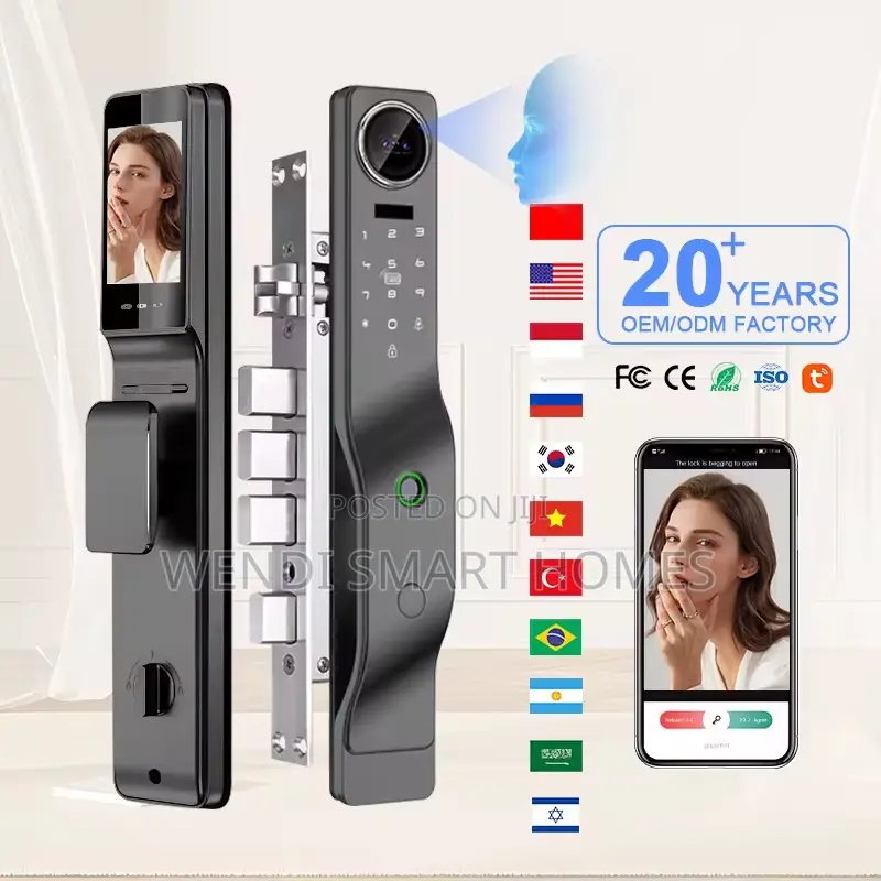 Tuya 3d Smart Lock Camera, Password, App, Fingerprint, Card, Face Id