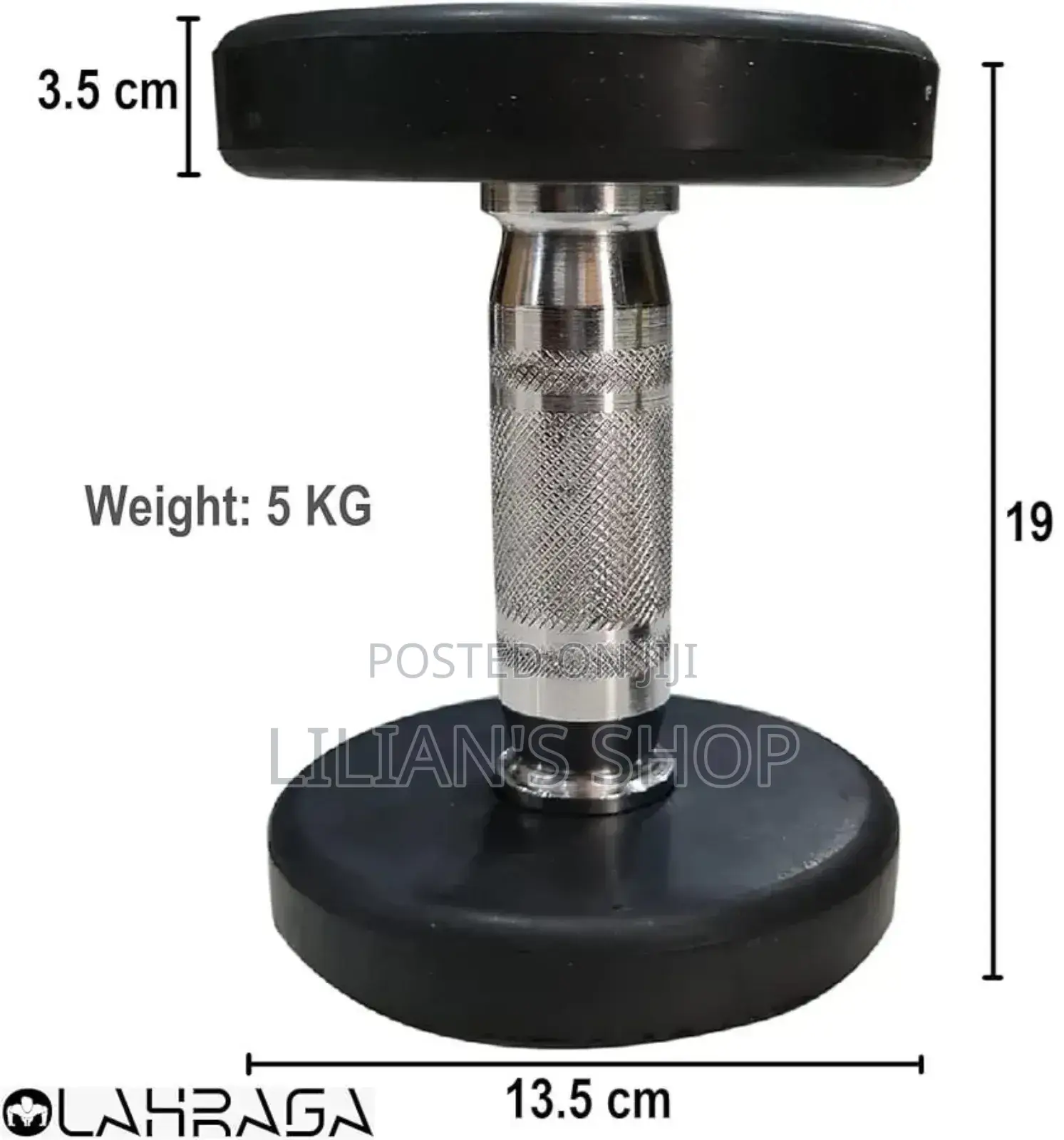 Kqiang 5 Kg Rubber-Coated Dumbbells.