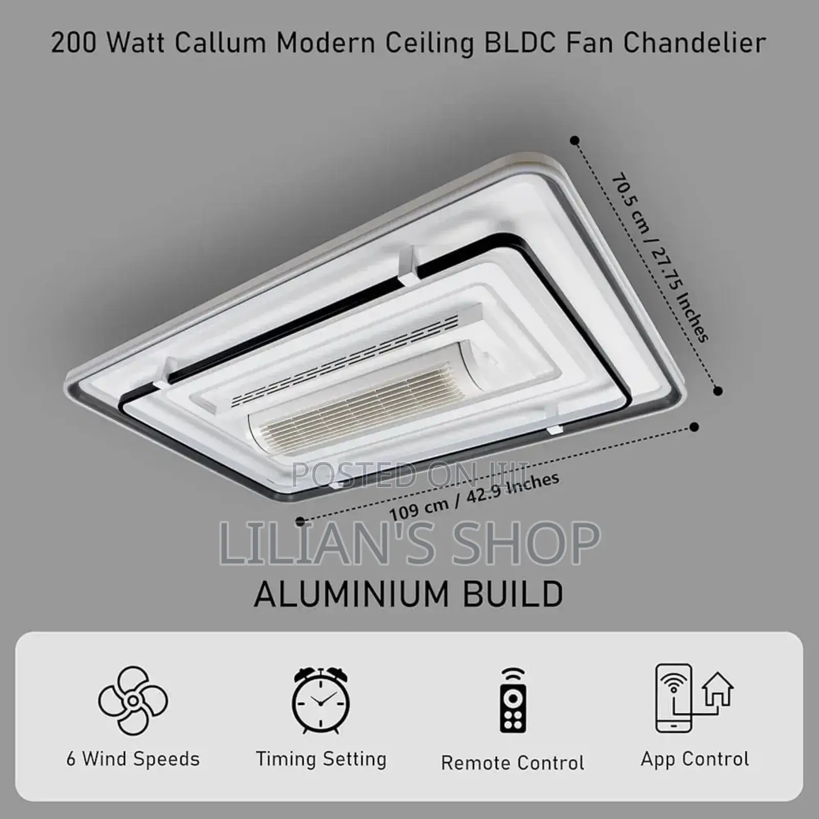 Modern Ceiling Bladeless Fan Chandelier