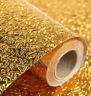 Gold-Textured, Self-Adhesive, Aluminum Foil Wallpaper