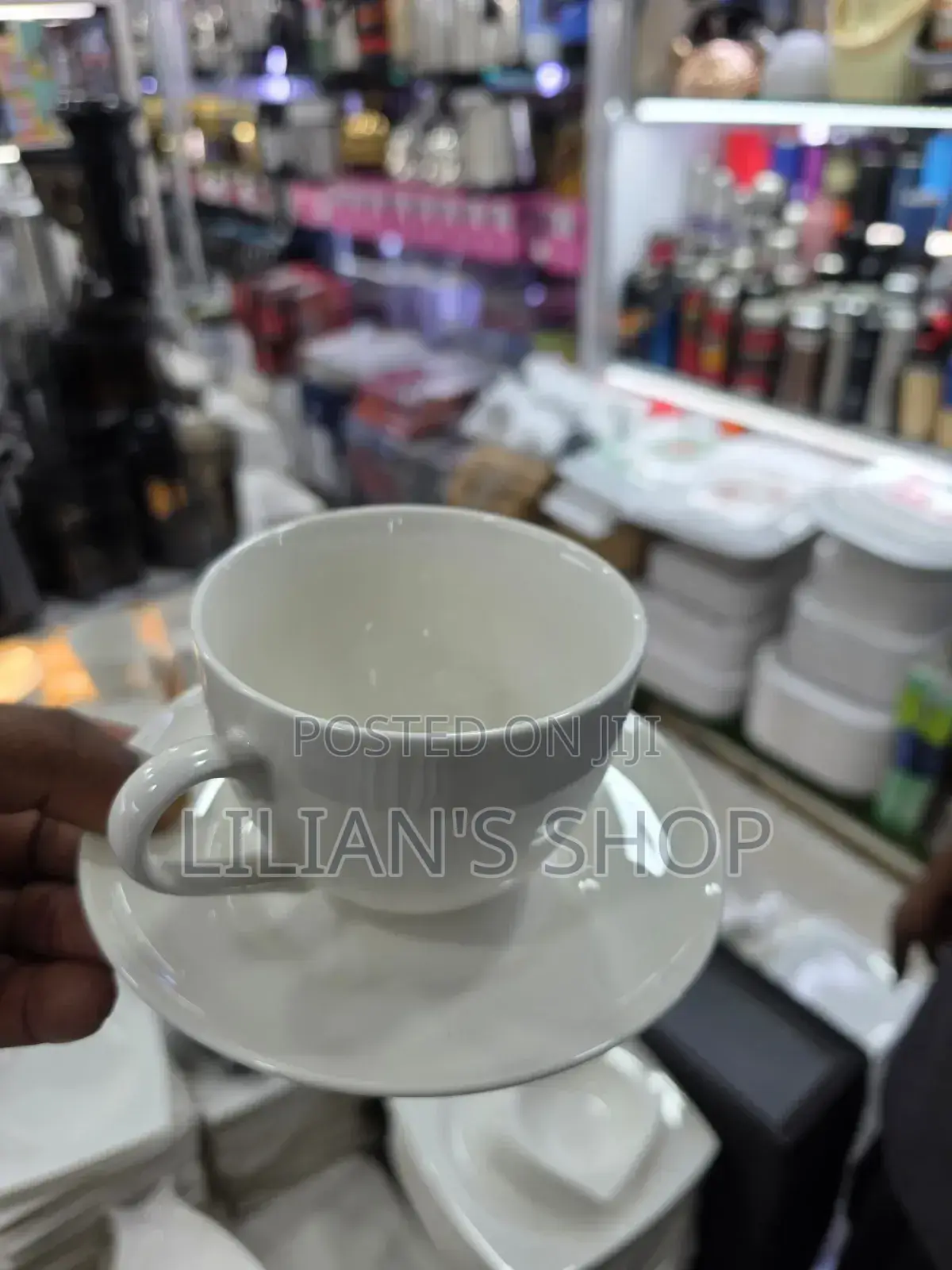 6pcs Plain White Ceramic or Porcelain Tea Cup and Saucer
