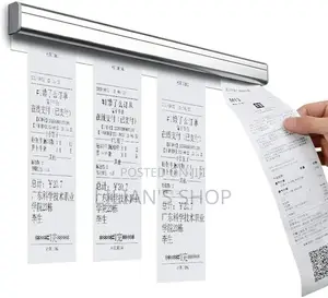 Wall-Mounted Aluminum Slide Check Rack Receipt Holder.