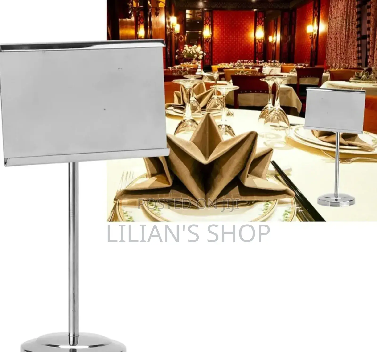 Stainless Steel Table Number Holder.