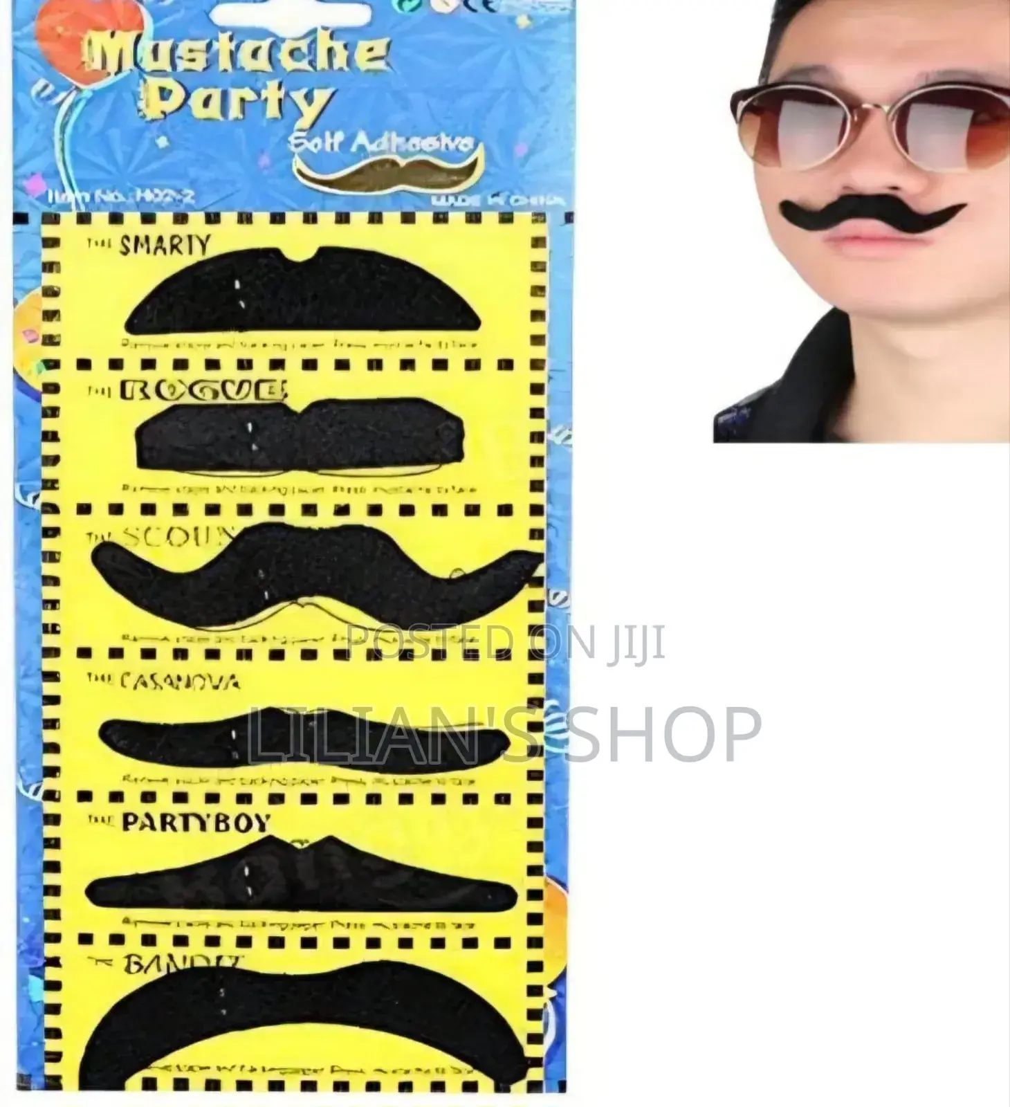 Self-Adhesive Fake Mustaches for Costume Parties and Events