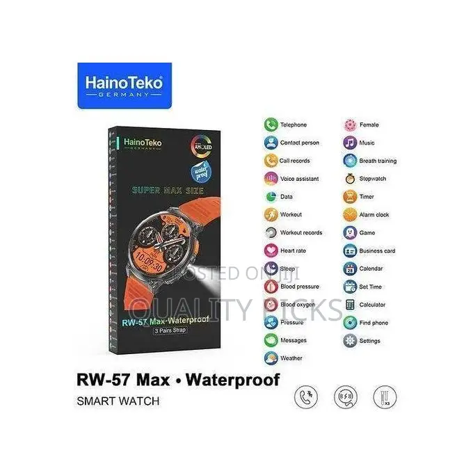 Hainoteko Rw-57 Max Waterproof Smart Watch for Men