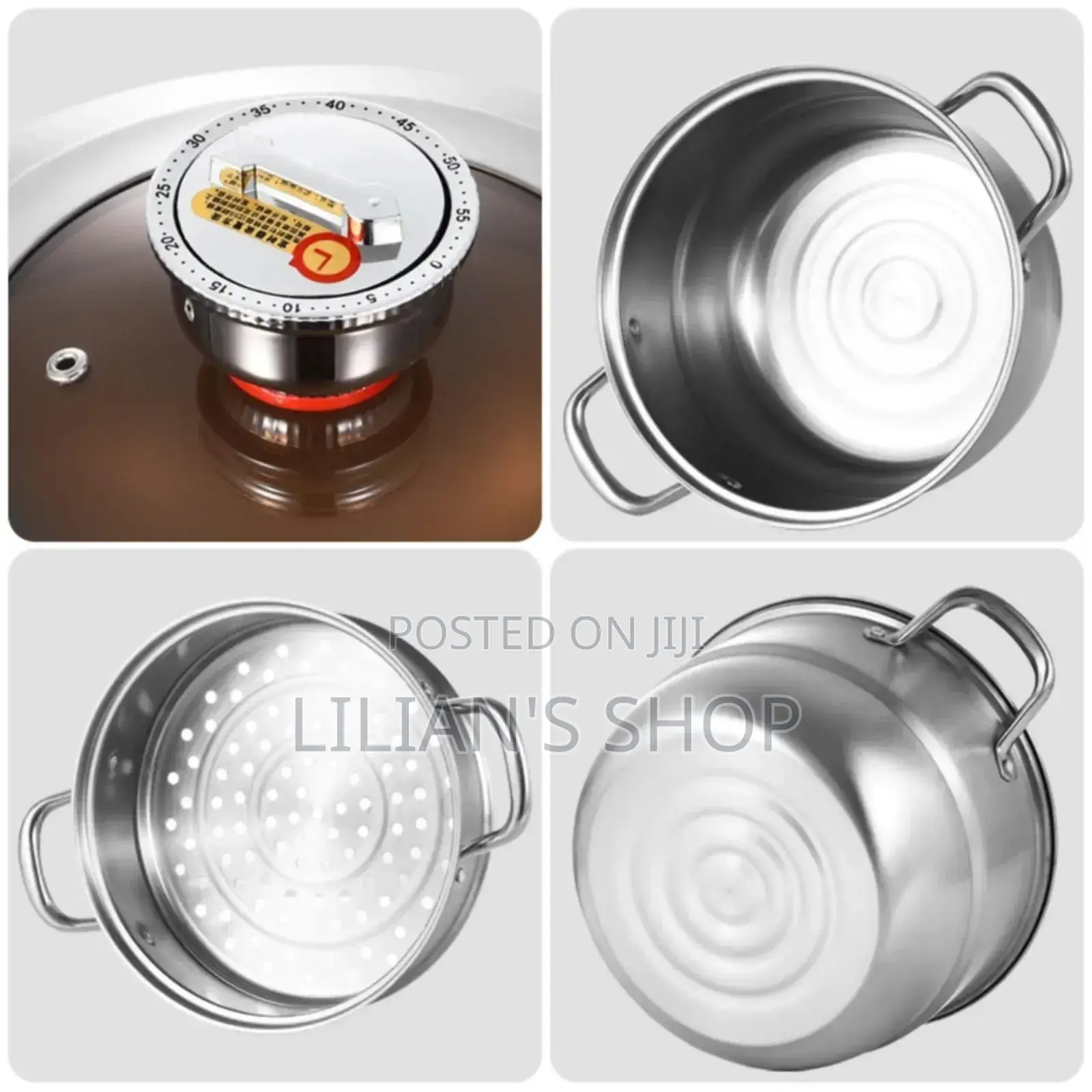 30cm Stainless Steel 3-tier Food Steamer With Timer