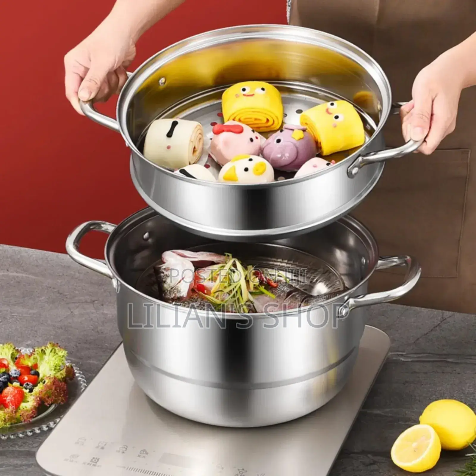 30cm Stainless Steel 3-tier Food Steamer With Timer