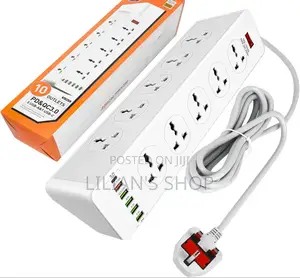 10 Ways Power Socket ,5 Usb-a ,1 Usb C,2m Cable Length