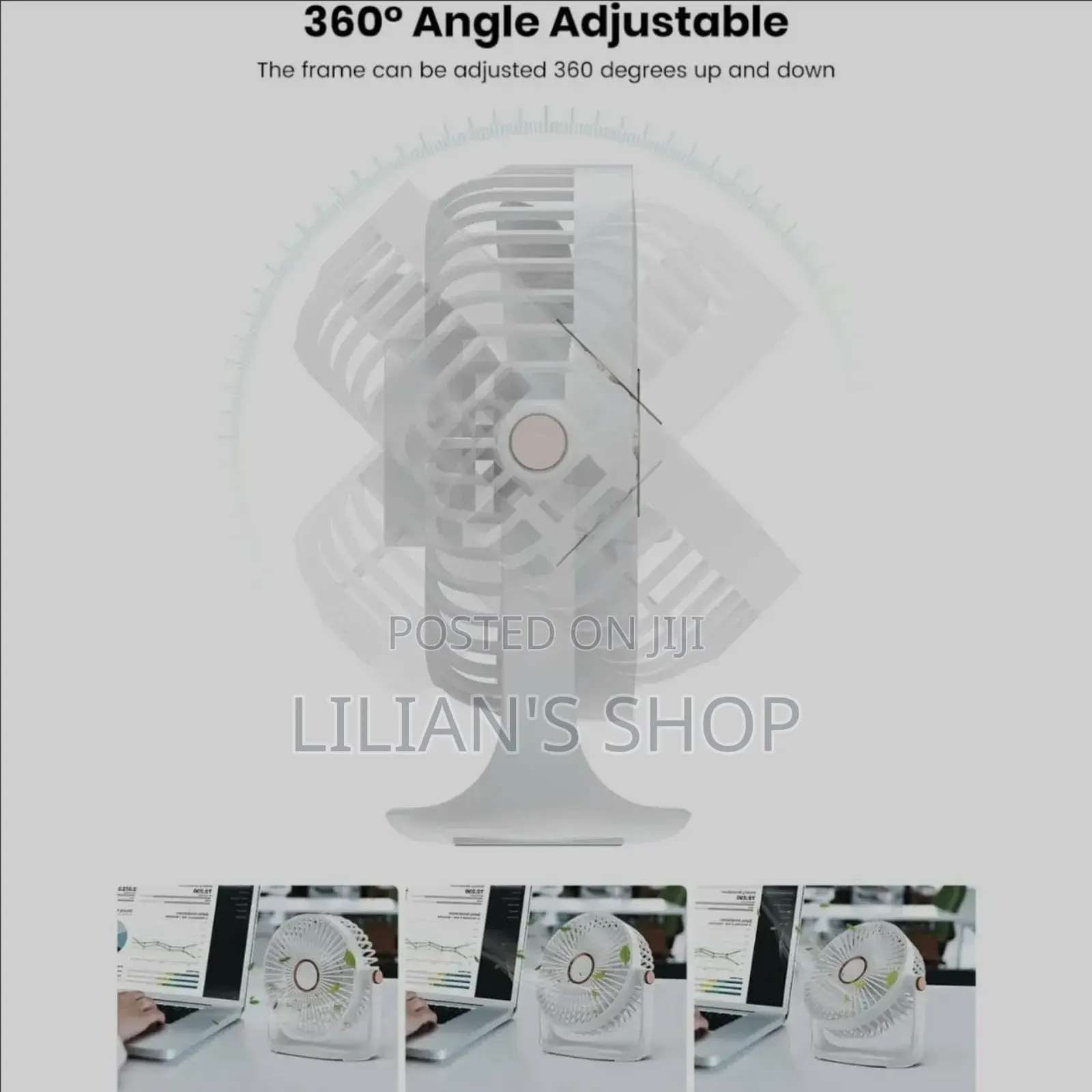 Usb Rechargeable Air Circulation Desk Fan.