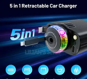 Starlight Retractable Car Charger With Aromatherapy