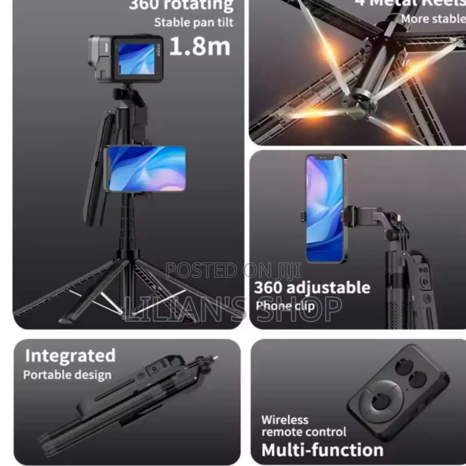 C12 Ai Face-Tracking Tripod Selfie Stick