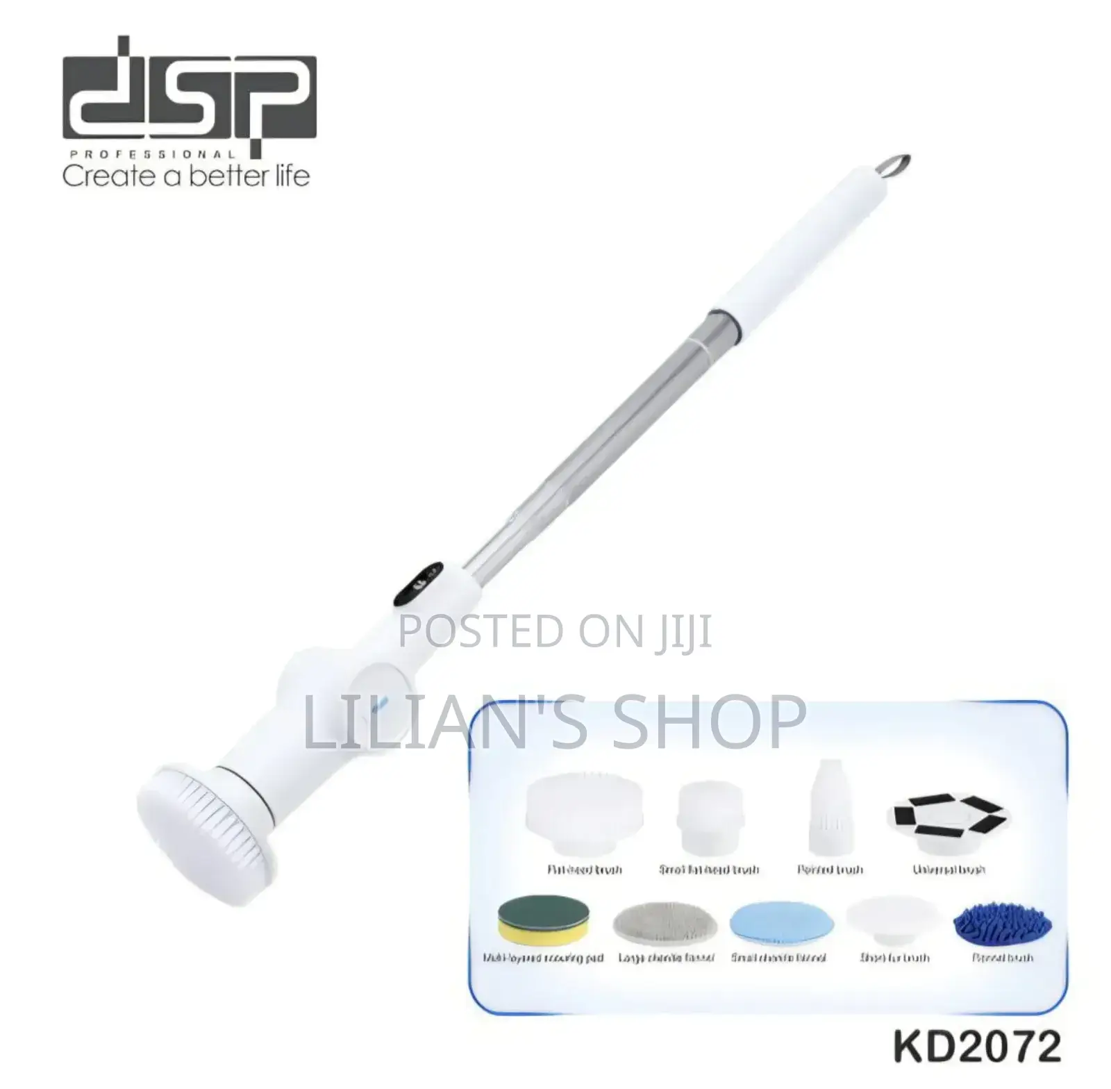 DSP Kd2072, 9-in-1 Electric Spin Scrubber