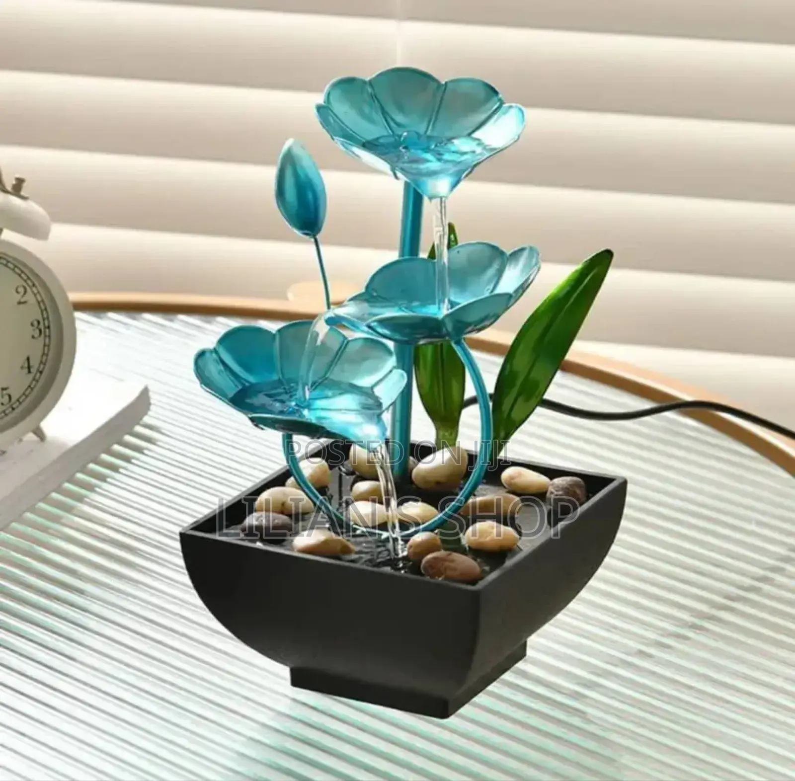 Blue Lotus Tabletop Water Fountain