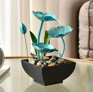 Blue Lotus Tabletop Water Fountain