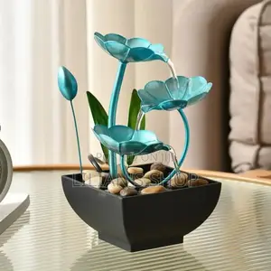 Blue Lotus Tabletop Water Fountain