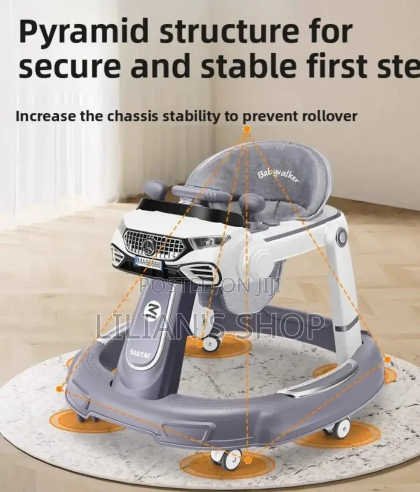 Babyai Car-Shaped Baby Walker,