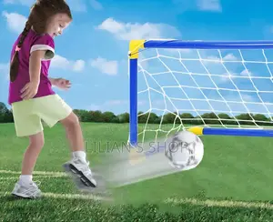 2-in-1 Children's Mini Hockey and Soccer Goal Sports Set.