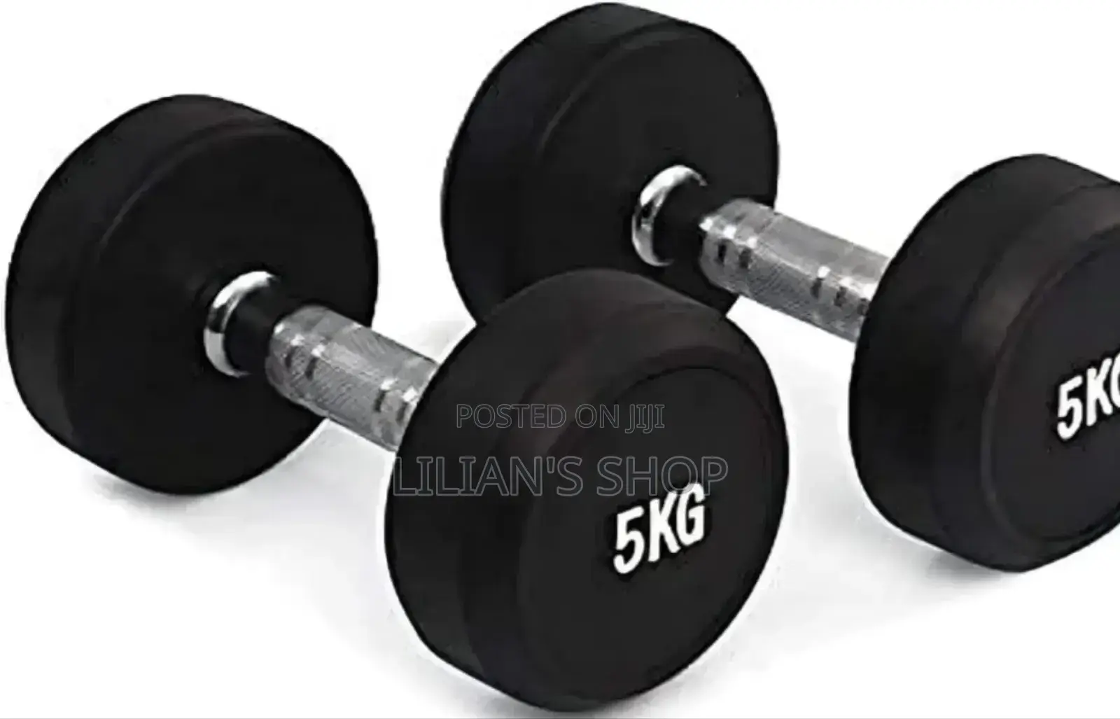 5kg Rubber-Coated Round Dumbbells