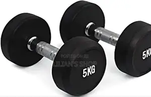 5kg Rubber-Coated Round Dumbbells