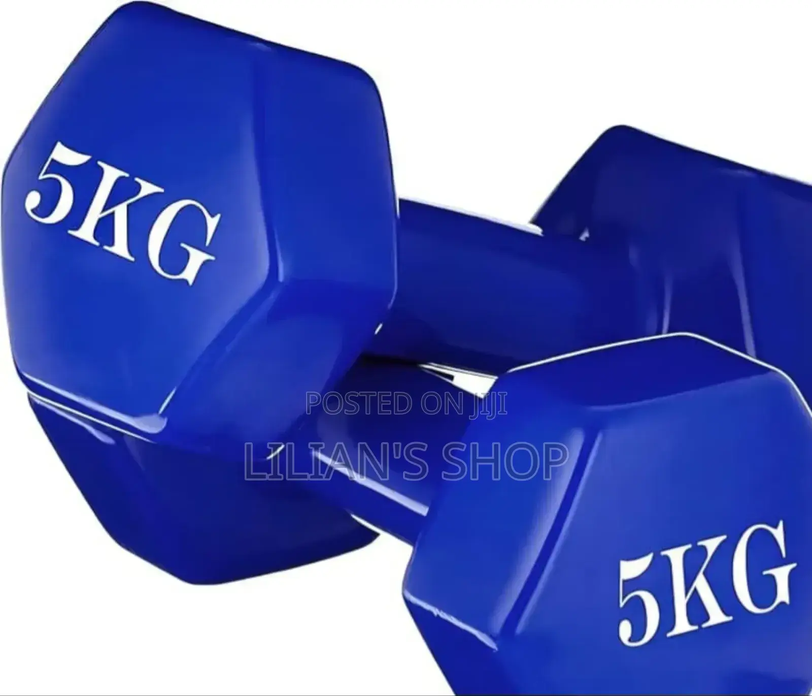 5kg 2 Pieces Double Dumbbells Vinyl Blue