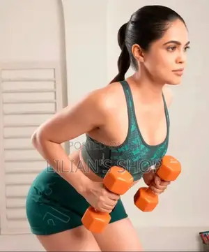 Pair of Blue Neoprene Dumbbells, Each Weighing 8 Kg.
